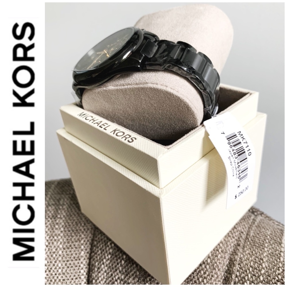 NWT authentic unisex MK chrono watch black - Picture 3 of 4